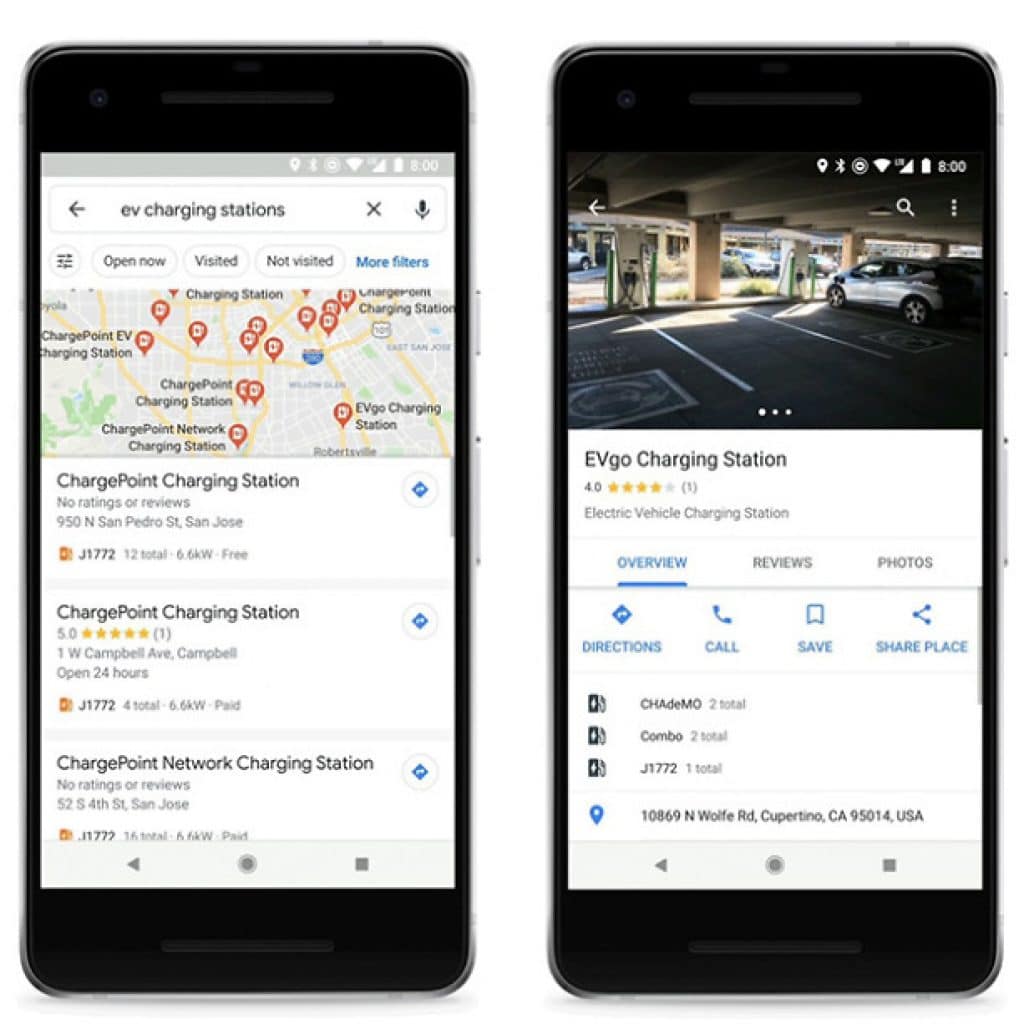 Google-Maps bornes de recharge