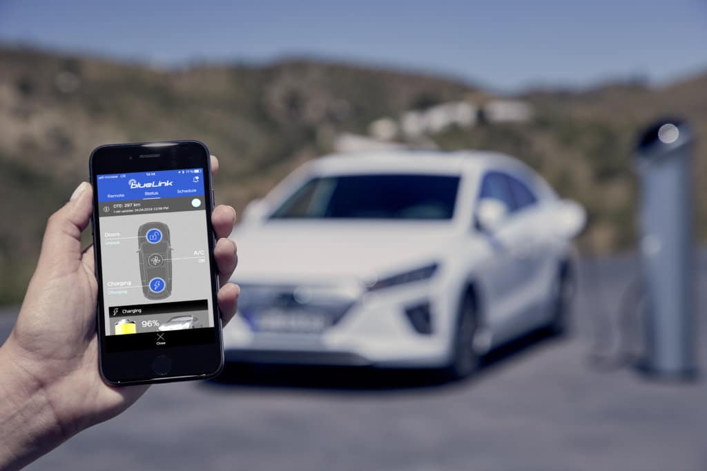 Hyundai IONIQ electric 38 kWh application mobile