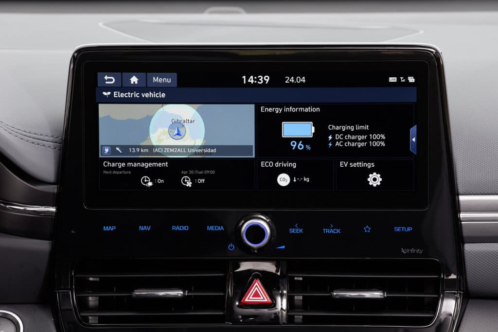 Hyundai IONIQ elektrische 38 kWh infotainment