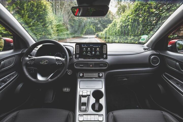 Hyundai Kona Electric 39 test van het interieur