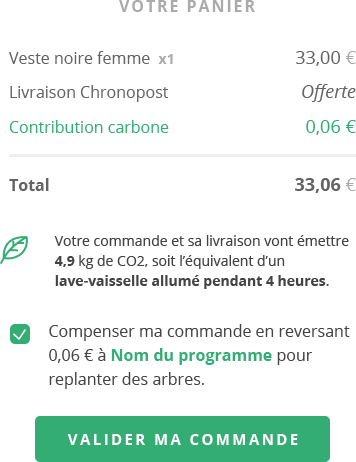 Paygreen also calculates carbon footprint