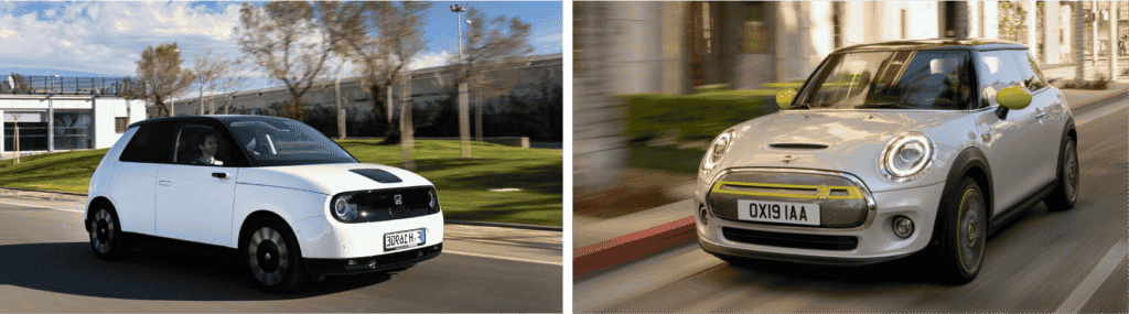 Honda e vs Mini Cooper SE