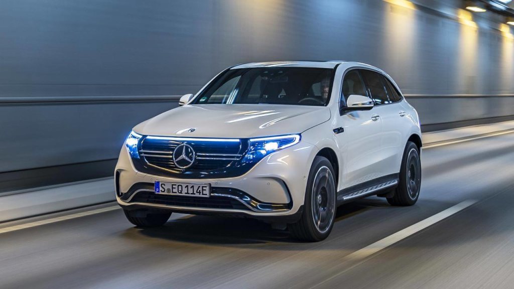 Mercedes benz EQC - electric car highway