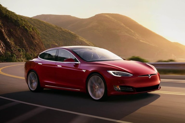 Tesla Model S - electric car highway