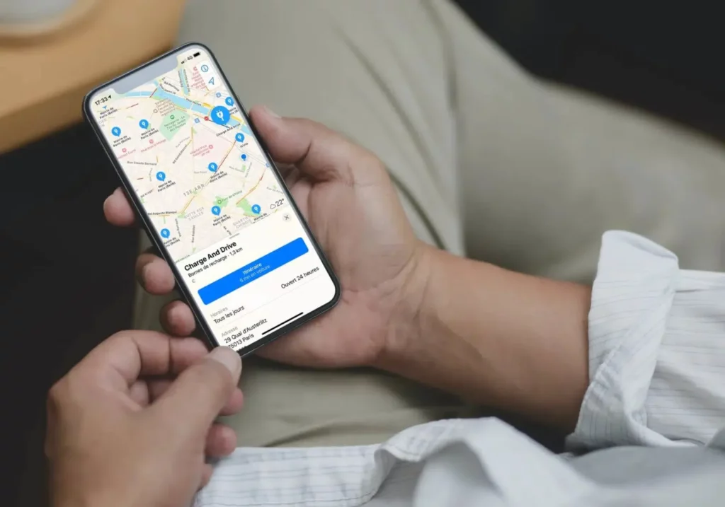 APPLE MAPS BORNES DE RECHARGE
