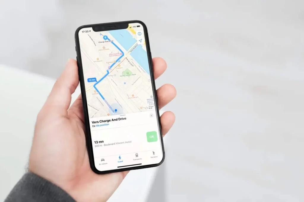 APPLE MAPS BORNES DE RECHARGE