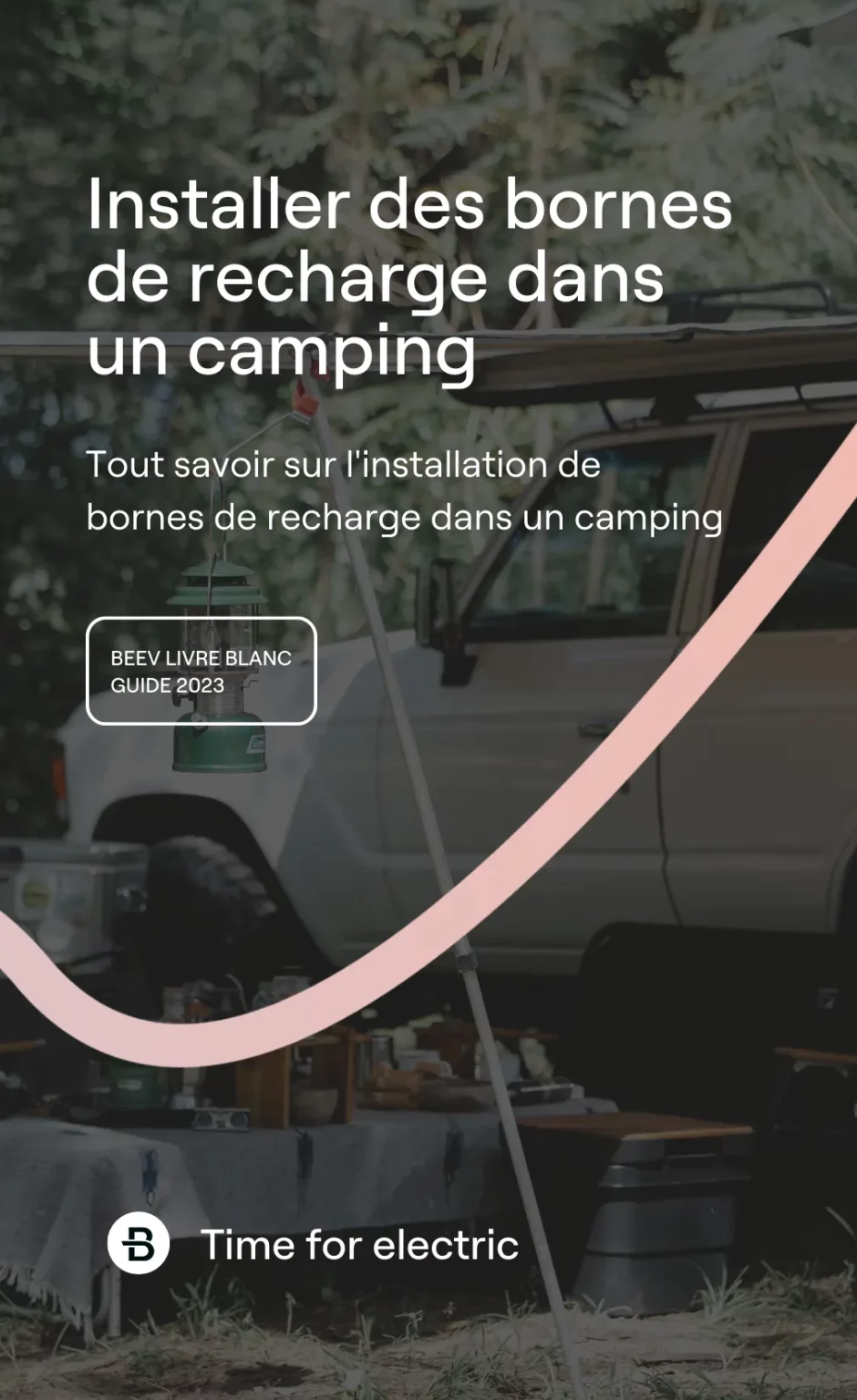 Couverture livre blanc borne de recharge camping
