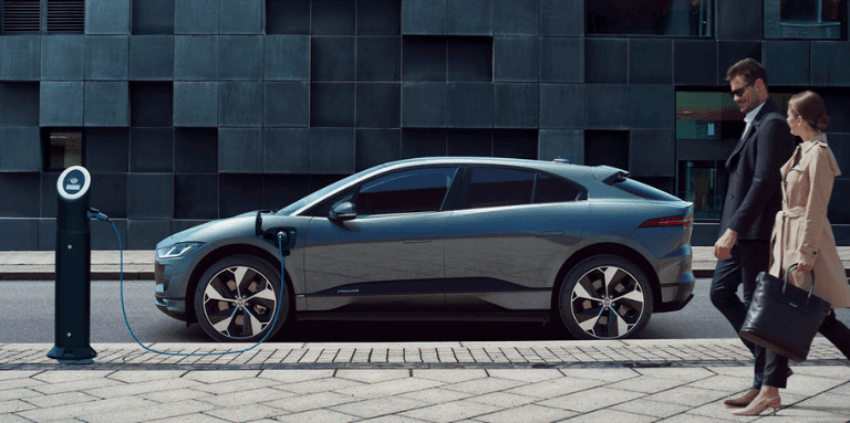 jaguar ipace and charging station