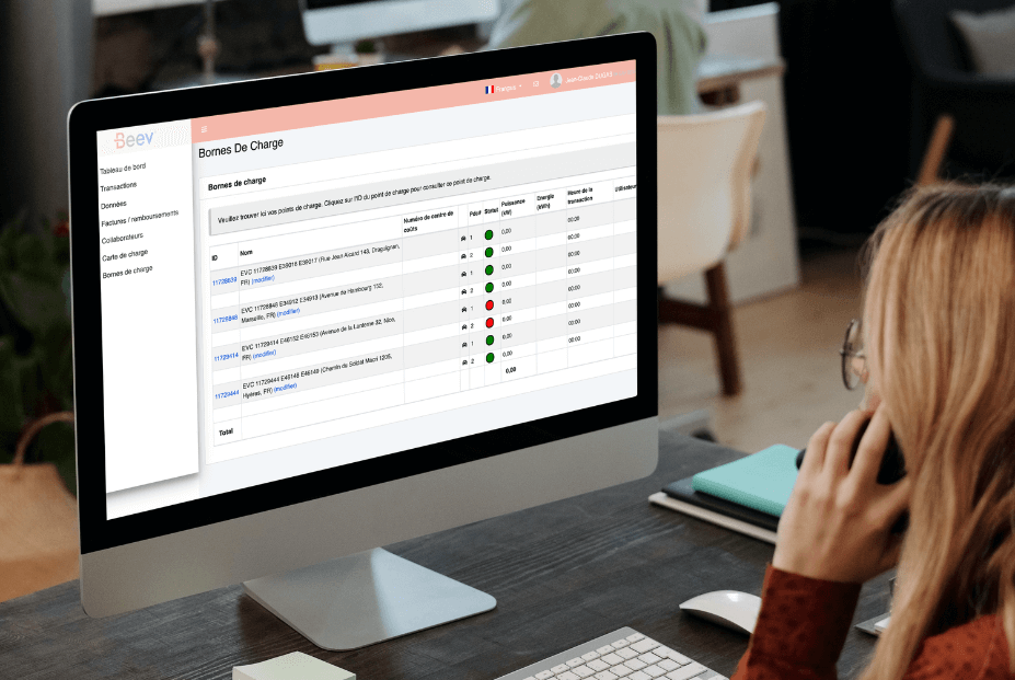 Borne recharge supervision entreprise