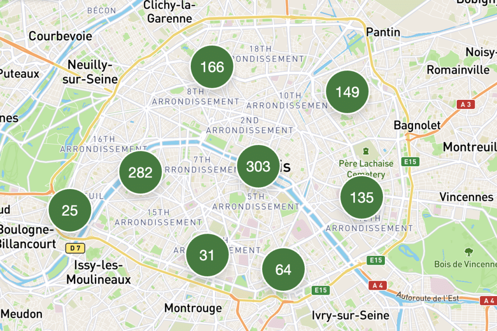 Number of recharges in Paris