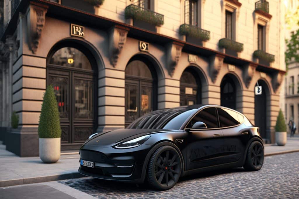 tesla model 2 noir côté face