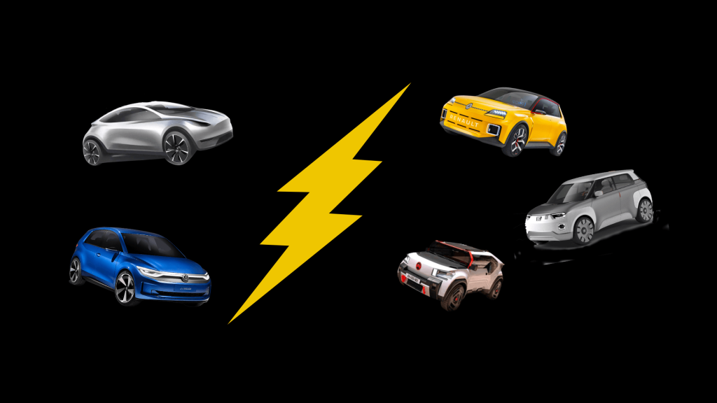 photo montage electric car black background