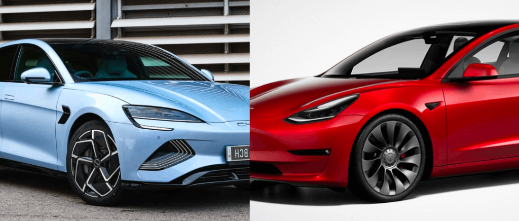 byd zeehond vs tesla model 3