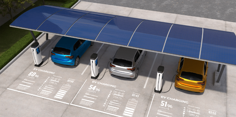 Fotovoltaïsche overkappingen voor auto's