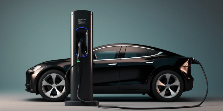 Voiture électrique avec borne