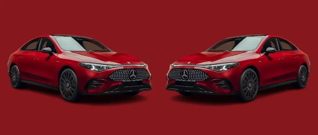 Deux Mercedes CLA se tiennent face à face