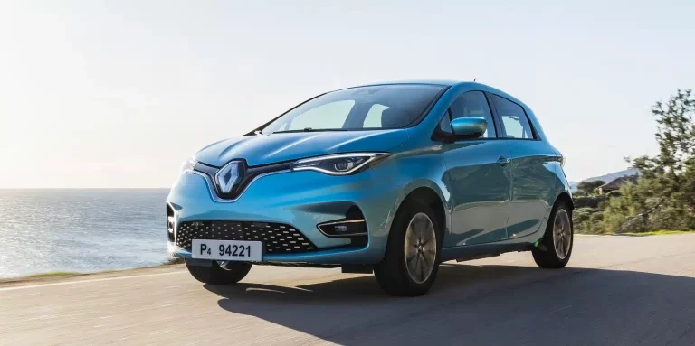 Renault Zoe e-tech turkoois blauw